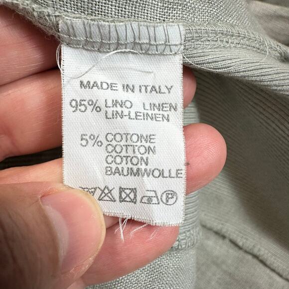 Inizio Linen Button Front Long Line Jacket Gray Small - Picture 9 of 12